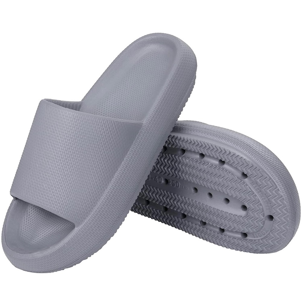 Grey cloud insole pillow slides